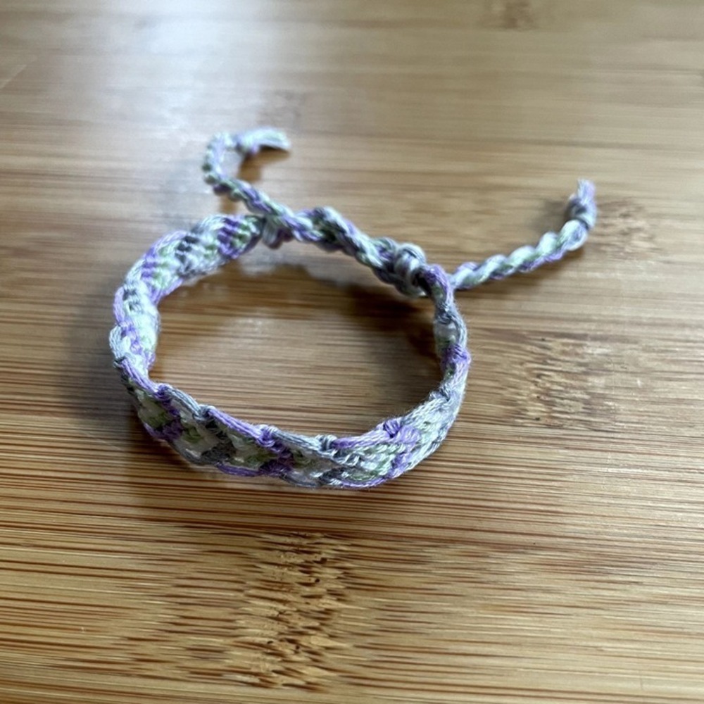 Maelie Woven Chevron Friendship Bracelet OS Purple Women Handmade Cotton
